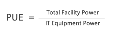 PUE = Total Facility Power / IT Equipment Power