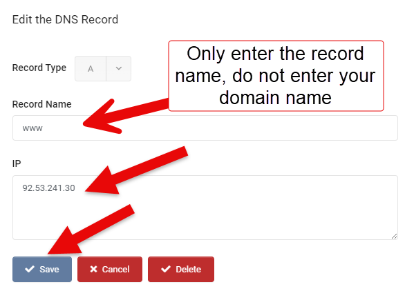 DNS Zone Records