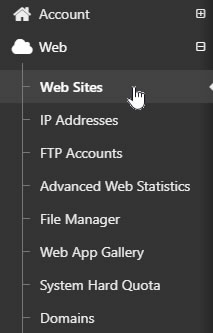 Hosting Space Menu Drop Down
