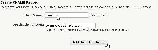 Create CName Record