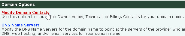 Modify Domain Contacts