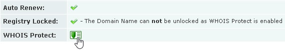 Disable WHOIS Protect