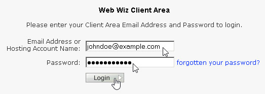 Sign In Client Area