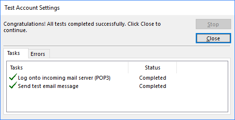 Test Account Settings